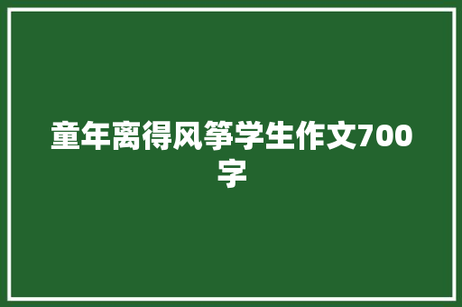 童年离得风筝学生作文700字 报告写作