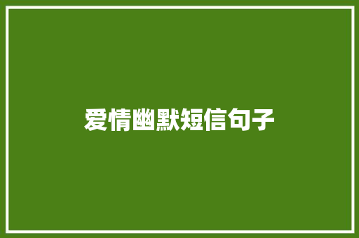 爱情幽默短信句子 词汇积累