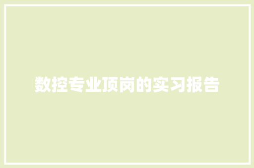 数控专业顶岗的实习报告 词汇积累