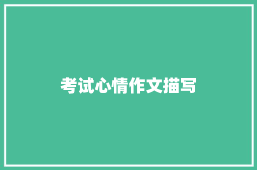 考试心情作文描写
