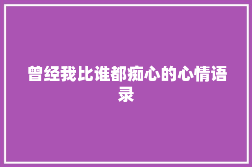 曾经我比谁都痴心的心情语录 报告写作