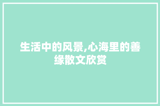 生活中的风景,心海里的善缘散文欣赏 简历模板