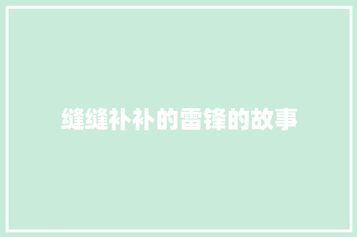 缝缝补补的雷锋的故事 词汇积累