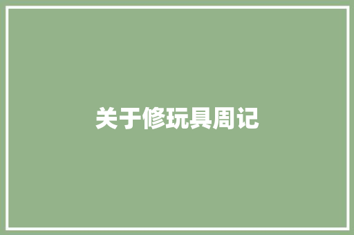 关于修玩具周记