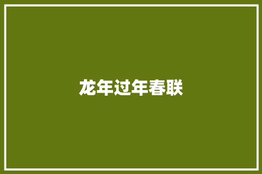龙年过年春联 范文赏析