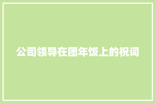 公司领导在团年饭上的祝词 词汇积累