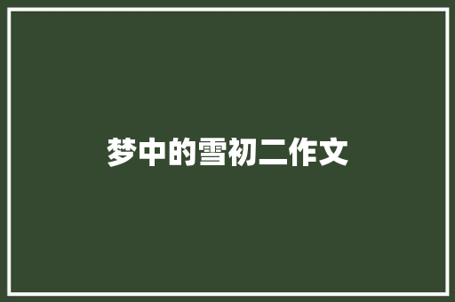 梦中的雪初二作文 写作素材