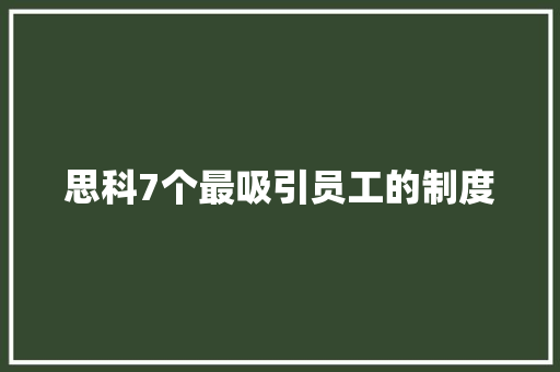 思科7个最吸引员工的制度 简历模板