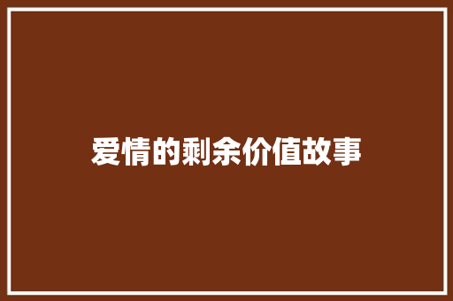 爱情的剩余价值故事 词汇积累