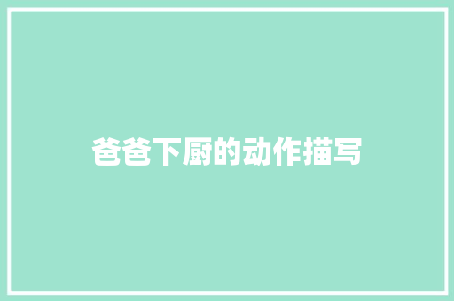 爸爸下厨的动作描写