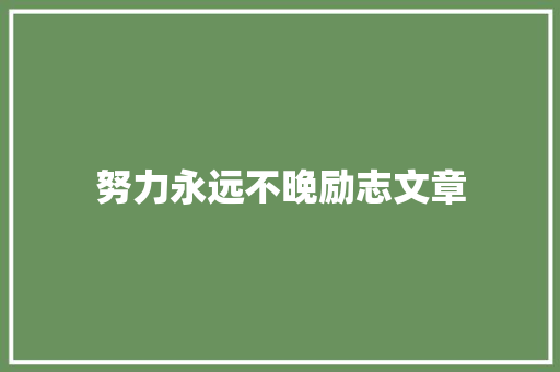 努力永远不晚励志文章 报告写作