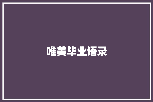 唯美毕业语录 报告写作