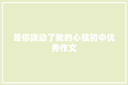 是你拨动了我的心弦初中优秀作文 词汇积累