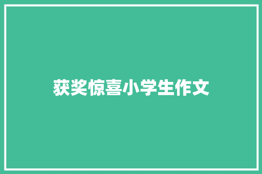 获奖惊喜小学生作文 写作素材