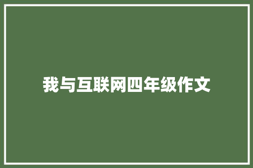 我与互联网四年级作文 简历模板