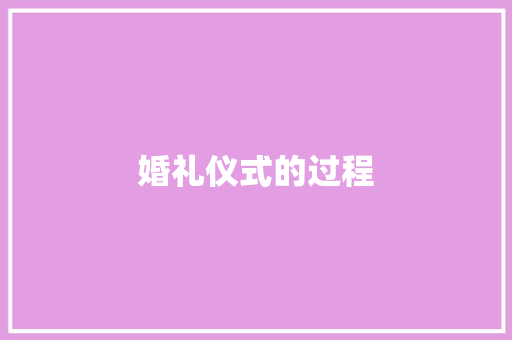 婚礼仪式的过程 简历模板