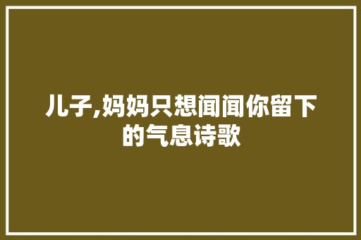 儿子,妈妈只想闻闻你留下的气息诗歌 商业文案