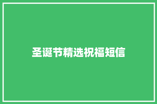 圣诞节精选祝福短信 写作素材