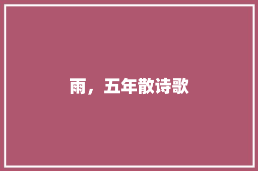 雨，五年散诗歌 范文赏析