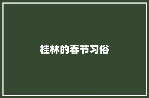 桂林的春节习俗 商业文案