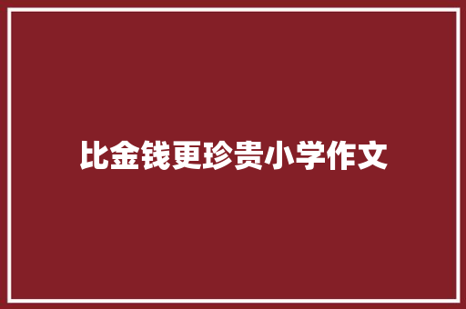 比金钱更珍贵小学作文 写作技巧