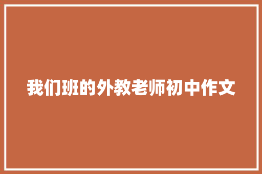 我们班的外教老师初中作文