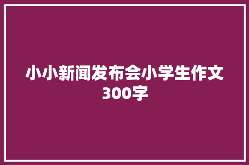 小小新闻发布会小学生作文300字 写作素材