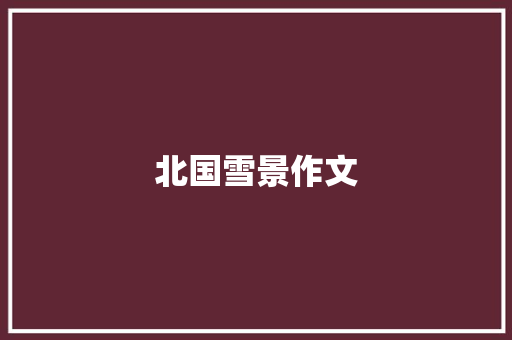 北国雪景作文 词汇积累