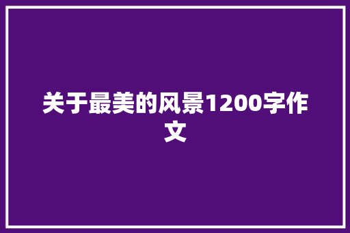 关于最美的风景1200字作文 词汇积累