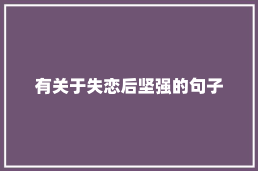 有关于失恋后坚强的句子