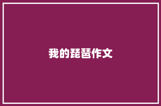 我的琵琶作文