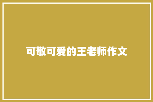 可敬可爱的王老师作文