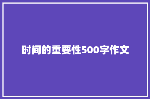时间的重要性500字作文 报告写作