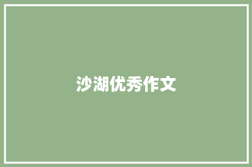 沙湖优秀作文 写作素材