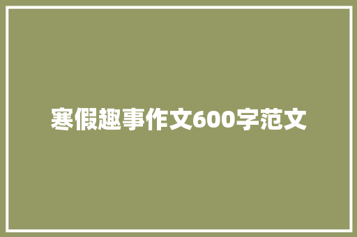 寒假趣事作文600字范文 写作技巧