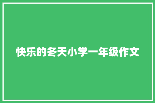 快乐的冬天小学一年级作文