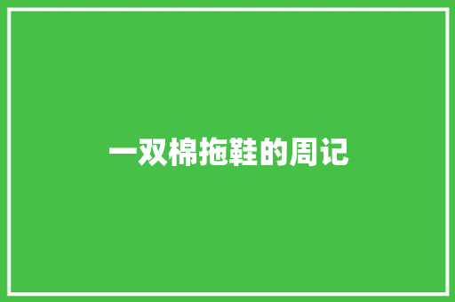一双棉拖鞋的周记 诗歌创作