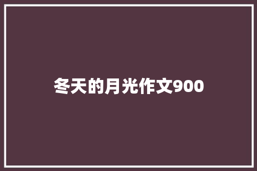 冬天的月光作文900 商业文案
