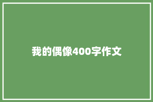 我的偶像400字作文 报告写作