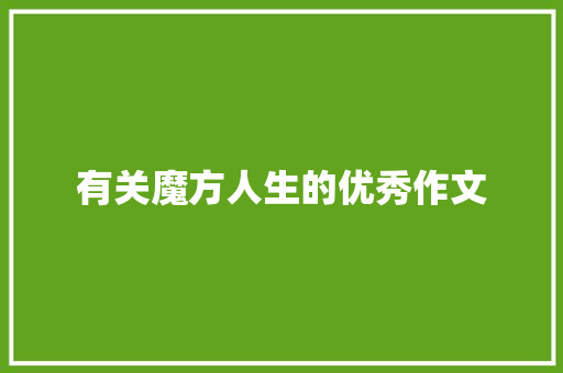 有关魔方人生的优秀作文