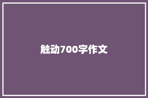 触动700字作文 简历模板