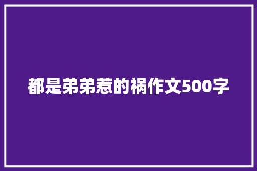 都是弟弟惹的祸作文500字 商业文案