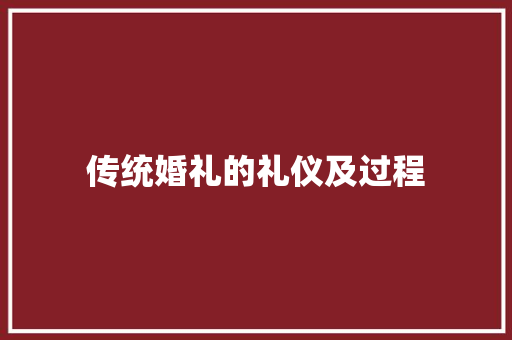 传统婚礼的礼仪及过程 写作素材