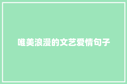 唯美浪漫的文艺爱情句子 报告写作