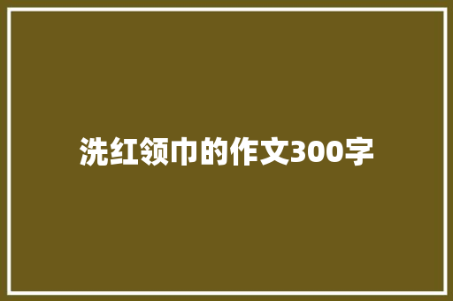洗红领巾的作文300字