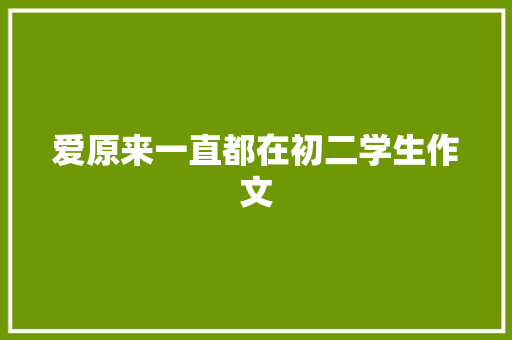 爱原来一直都在初二学生作文 写作技巧