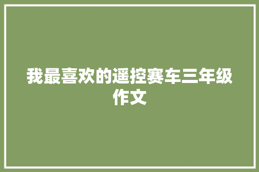 我最喜欢的遥控赛车三年级作文 诗歌创作