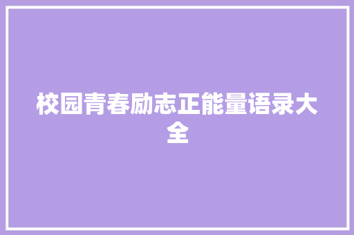 校园青春励志正能量语录大全 简历模板