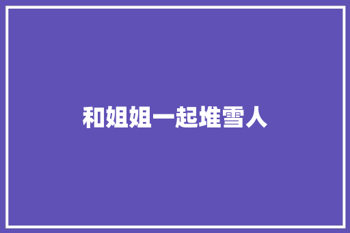 和姐姐一起堆雪人 商业文案