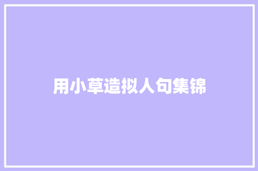 用小草造拟人句集锦 诗歌创作
